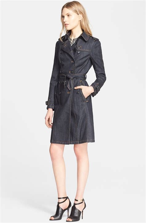 burberry brit denim trench.